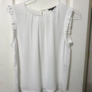 Forever 21 sleeveless ruffle shoulder blouse
